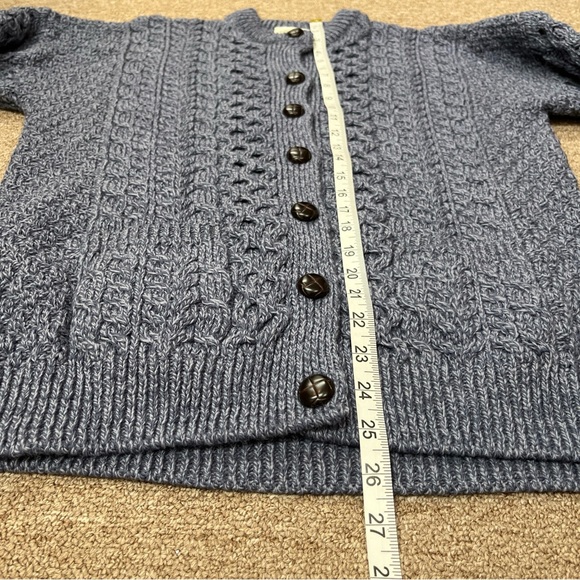 Shannon Woolen Mills Woman’s Cable Knit Cardigan Chunky Capsule M Classic Blue - Picture 9 of 10